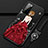 Custodia Silicone Gel Morbida Abito Ragazza Cover per Huawei Honor Play4 5G Rosso e Nero