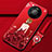 Custodia Silicone Gel Morbida Abito Ragazza Cover per Huawei Mate 40 Pro+ Plus Rosso
