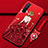 Custodia Silicone Gel Morbida Abito Ragazza Cover per Oppo Reno3 Rosso