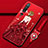 Custodia Silicone Gel Morbida Abito Ragazza Cover per Xiaomi Mi 10 Rosso