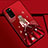 Custodia Silicone Gel Morbida Abito Ragazza Cover S01 per Huawei Honor V30 Pro 5G Rosso Rosa