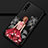 Custodia Silicone Gel Morbida Abito Ragazza Cover S02 per Huawei Nova 5 Rosso e Nero