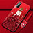 Custodia Silicone Gel Morbida Abito Ragazza Cover S03 per Huawei Honor View 30 Pro 5G Rosso
