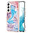 Custodia Silicone Gel Morbida Fantasia Modello Cover A01 per Samsung Galaxy S21 Plus 5G Blu