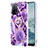 Custodia Silicone Gel Morbida Fantasia Modello Cover con Anello Supporto Y01B per Oppo A56 5G Viola