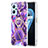 Custodia Silicone Gel Morbida Fantasia Modello Cover con Anello Supporto Y01B per Oppo K10 4G Viola