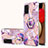 Custodia Silicone Gel Morbida Fantasia Modello Cover con Anello Supporto Y01B per Samsung Galaxy A03s Lavanda
