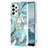 Custodia Silicone Gel Morbida Fantasia Modello Cover con Anello Supporto Y01B per Samsung Galaxy A13 4G Verde Pastello