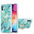 Custodia Silicone Gel Morbida Fantasia Modello Cover con Anello Supporto Y01B per Samsung Galaxy A50 Verde Pastello