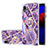 Custodia Silicone Gel Morbida Fantasia Modello Cover con Anello Supporto Y01B per Samsung Galaxy M01 Core Viola