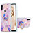 Custodia Silicone Gel Morbida Fantasia Modello Cover con Anello Supporto Y01B per Samsung Galaxy M11 Lavanda