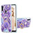 Custodia Silicone Gel Morbida Fantasia Modello Cover con Anello Supporto Y01B per Samsung Galaxy M11 Viola