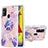 Custodia Silicone Gel Morbida Fantasia Modello Cover con Anello Supporto Y01B per Samsung Galaxy M21s Lavanda