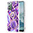 Custodia Silicone Gel Morbida Fantasia Modello Cover con Anello Supporto Y01B per Samsung Galaxy Note 20 5G Viola