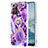 Custodia Silicone Gel Morbida Fantasia Modello Cover con Anello Supporto Y01B per Samsung Galaxy Note 20 Ultra 5G Viola