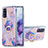 Custodia Silicone Gel Morbida Fantasia Modello Cover con Anello Supporto Y01B per Samsung Galaxy S20 5G Lavanda