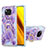 Custodia Silicone Gel Morbida Fantasia Modello Cover con Anello Supporto Y01B per Xiaomi Poco X3 NFC Viola