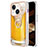 Custodia Silicone Gel Morbida Fantasia Modello Cover con Anello Supporto Y02B per Apple iPhone 13 Giallo