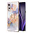 Custodia Silicone Gel Morbida Fantasia Modello Cover con Anello Supporto Y02B per LG Velvet 5G Lavanda