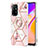 Custodia Silicone Gel Morbida Fantasia Modello Cover con Anello Supporto Y02B per Oppo A95 5G Rosa