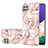 Custodia Silicone Gel Morbida Fantasia Modello Cover con Anello Supporto Y02B per Samsung Galaxy A22 5G Rosa