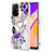 Custodia Silicone Gel Morbida Fantasia Modello Cover con Anello Supporto Y03B per Oppo A94 5G Viola