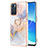 Custodia Silicone Gel Morbida Fantasia Modello Cover con Anello Supporto Y03B per Oppo Reno6 5G Lavanda