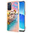 Custodia Silicone Gel Morbida Fantasia Modello Cover con Anello Supporto Y03B per Oppo Reno6 5G Multicolore