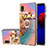 Custodia Silicone Gel Morbida Fantasia Modello Cover con Anello Supporto Y03B per Samsung Galaxy A01 Core Multicolore