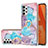 Custodia Silicone Gel Morbida Fantasia Modello Cover con Anello Supporto Y03B per Samsung Galaxy A23 5G Blu
