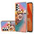 Custodia Silicone Gel Morbida Fantasia Modello Cover con Anello Supporto Y03B per Samsung Galaxy A23 5G Multicolore