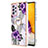 Custodia Silicone Gel Morbida Fantasia Modello Cover con Anello Supporto Y03B per Samsung Galaxy A73 5G Viola