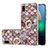 Custodia Silicone Gel Morbida Fantasia Modello Cover con Anello Supporto Y03B per Samsung Galaxy M02 Marrone