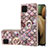 Custodia Silicone Gel Morbida Fantasia Modello Cover con Anello Supporto Y03B per Samsung Galaxy M12 Marrone
