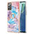 Custodia Silicone Gel Morbida Fantasia Modello Cover con Anello Supporto Y03B per Samsung Galaxy Note 20 5G Blu