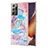 Custodia Silicone Gel Morbida Fantasia Modello Cover con Anello Supporto Y03B per Samsung Galaxy Note 20 Ultra 5G Blu