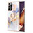 Custodia Silicone Gel Morbida Fantasia Modello Cover con Anello Supporto Y03B per Samsung Galaxy Note 20 Ultra 5G Lavanda