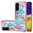 Custodia Silicone Gel Morbida Fantasia Modello Cover con Anello Supporto Y03B per Samsung Galaxy Quantum2 5G Blu