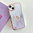 Custodia Silicone Gel Morbida Fantasia Modello Cover con Anello Supporto Y05B per Apple iPhone 13 Bianco