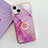 Custodia Silicone Gel Morbida Fantasia Modello Cover con Anello Supporto Y05B per Apple iPhone 14 Lavanda