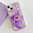 Custodia Silicone Gel Morbida Fantasia Modello Cover con Anello Supporto Y05B per Apple iPhone 14 Viola