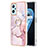 Custodia Silicone Gel Morbida Fantasia Modello Cover con Anello Supporto Y05B per Oppo K10 4G Rosa