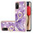 Custodia Silicone Gel Morbida Fantasia Modello Cover con Anello Supporto Y05B per Samsung Galaxy A02s Viola