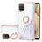 Custodia Silicone Gel Morbida Fantasia Modello Cover con Anello Supporto Y05B per Samsung Galaxy A12 Nacho Bianco