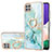 Custodia Silicone Gel Morbida Fantasia Modello Cover con Anello Supporto Y05B per Samsung Galaxy A22 5G Verde