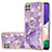 Custodia Silicone Gel Morbida Fantasia Modello Cover con Anello Supporto Y05B per Samsung Galaxy A22 5G Viola