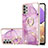 Custodia Silicone Gel Morbida Fantasia Modello Cover con Anello Supporto Y05B per Samsung Galaxy A23 5G Lavanda