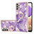 Custodia Silicone Gel Morbida Fantasia Modello Cover con Anello Supporto Y05B per Samsung Galaxy A23 5G Viola