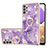 Custodia Silicone Gel Morbida Fantasia Modello Cover con Anello Supporto Y05B per Samsung Galaxy A73 5G Viola