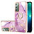 Custodia Silicone Gel Morbida Fantasia Modello Cover con Anello Supporto Y05B per Samsung Galaxy Note 20 5G Lavanda